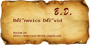 Bánovics Dávid névjegykártya